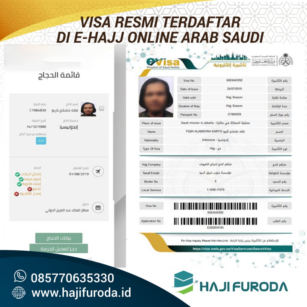 Visa Furoda Resmi terdaftar di E-Hajj Online Arab Saudi